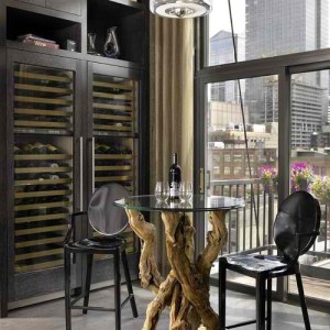 Beautiful Glass Door Wine Refrigerators Built-In to Kitchen Cabinets