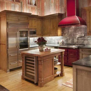 Country Kitchen Decor with Built In Sub Zero Pro 48
