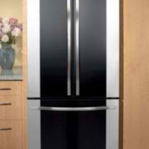 Black and Stainless French Door Counter Depth Refrigerator